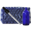 100 ml medicijnflesjes blauw met zwarte pipetten (70x)